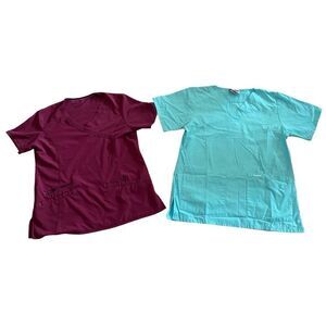Set of 2 Scrub Tops Scrub HQ Peaches Uniforms Workwear Career Healthcare Work Me